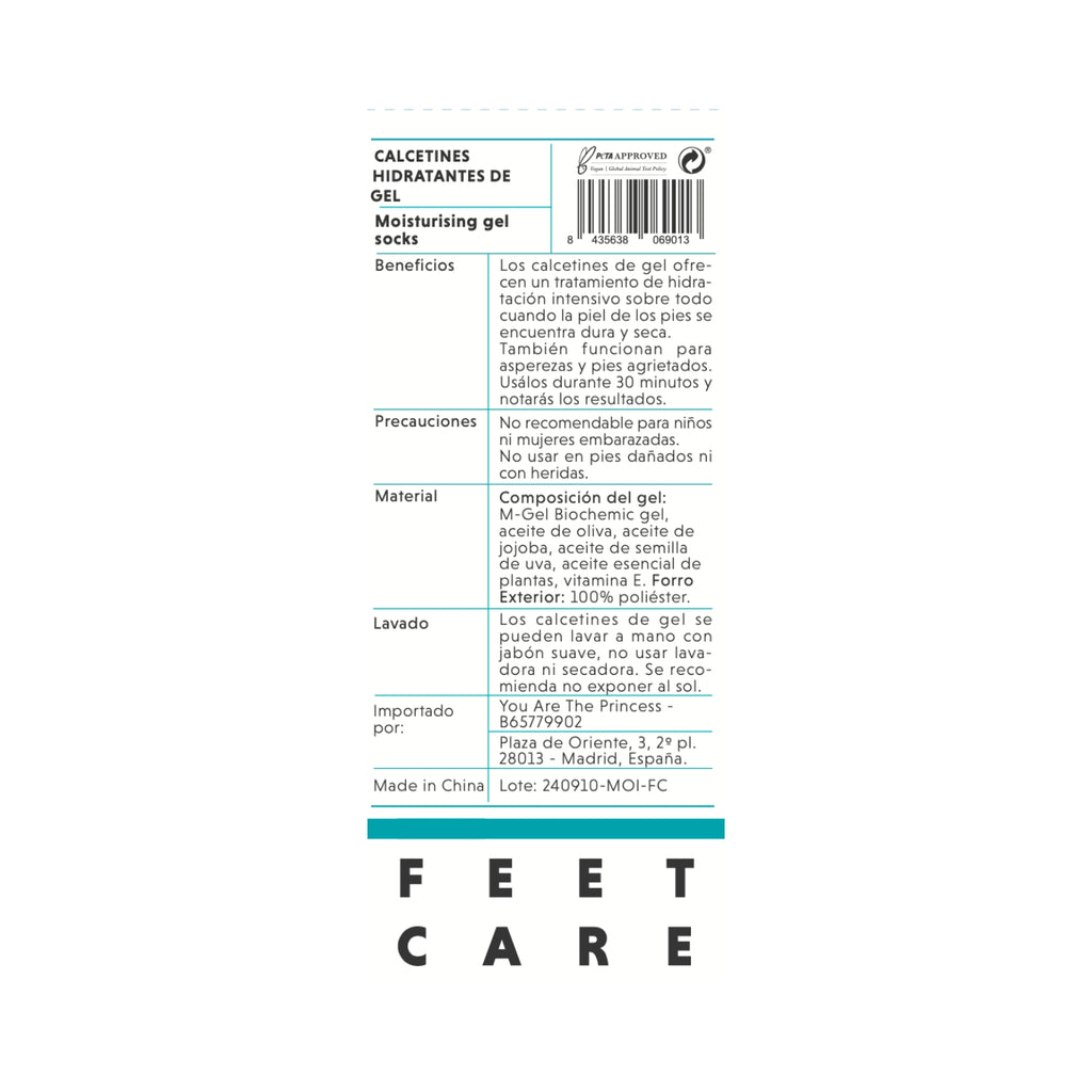 Feet Care Calcetines Hidratantes de Gel
