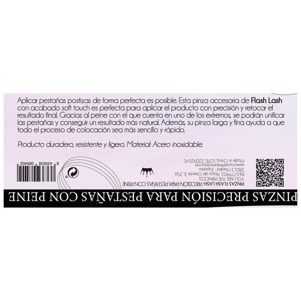 Flash Lash Pinzas de Precisión Para Pestañas con Peine