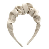 Oh My Hair Diadema Fruncida Cuero Crema