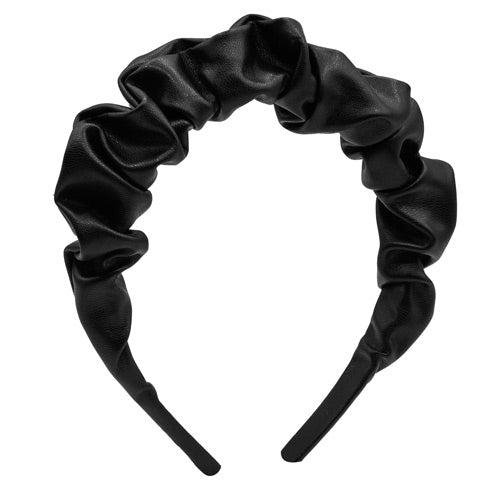 Oh My Hair Diadema Fruncida Cuero Negro