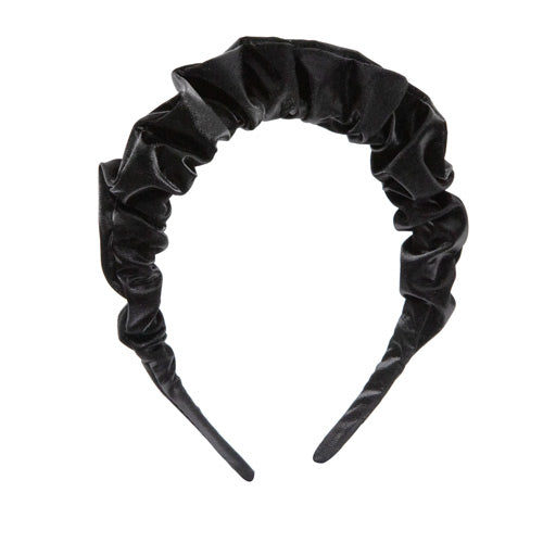 Oh My Hair Diadema Fruncida Cuero Negro Brillante
