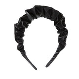 Oh My Hair Diadema Fruncida Cuero Negro Brillante