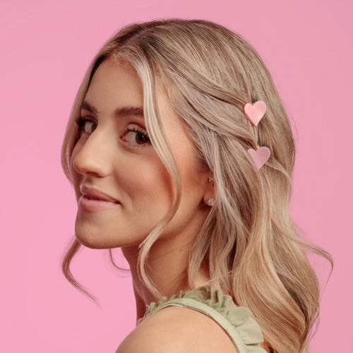 Oh My Hair Set 2 Pinzas Corazones Rosas