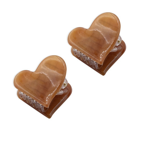Oh My Hair Set 2 Pinzas Corazones Caramelo