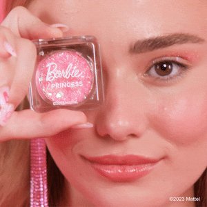 Barbie / Princess Glitter Holo Pink Hearts