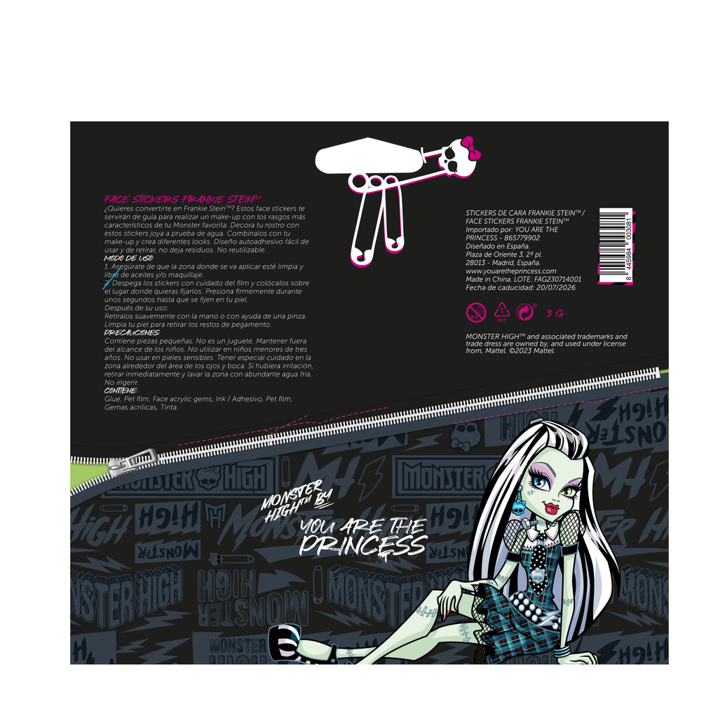 MONSTER HIGH™ / YOU ARE THE PRINCESS FACE STICKERS FRANKIE STEIN™