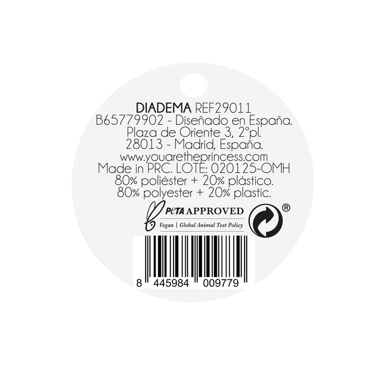 Oh My Hair Diadema Fruncida Cuero Negro Brillante