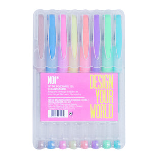 Set 8 Bolígrafos Gel de Colores Pastel