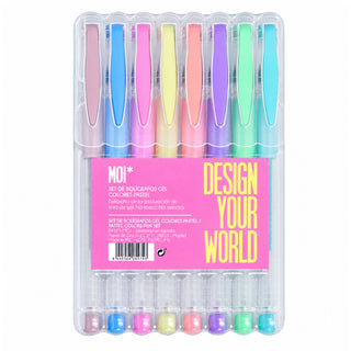 Set 8 Bolígrafos Gel de Colores Pastel
