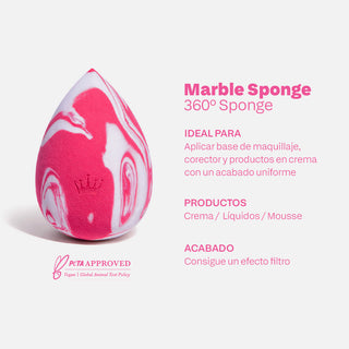 Must Have Marble Sponge Esponja de Maquillaje con Soporte Limpiador