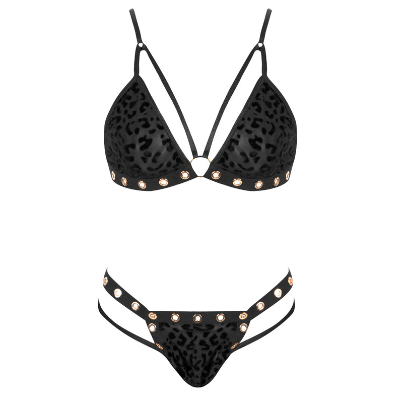 OOOH! - SUJETADOR CARIOCA DE TUL ANIMAL PRINT CON TACHUELAS RATI