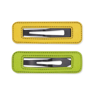 Oh My Hair Set 2 Clips Amarillo y Verde