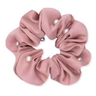 Oh My Hair Scrunchie Con Perlas Rosa