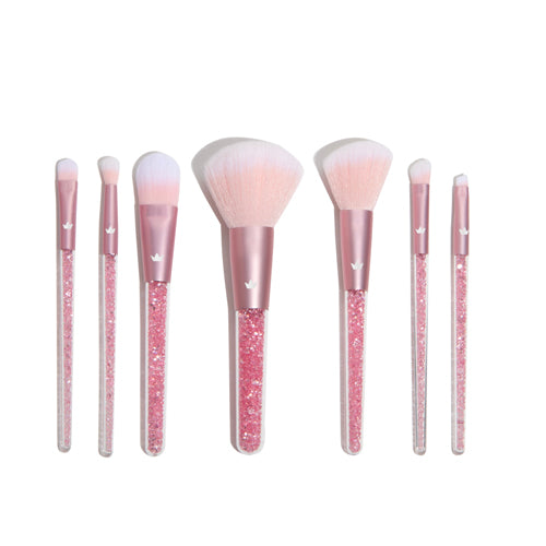 Set de 8 mini brochas de maquillaje con neceser rosa