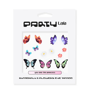 Party Lab Butterfly & Flowers Eye Tattoo