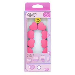 Cuelga Móvil Corazones Fucsia