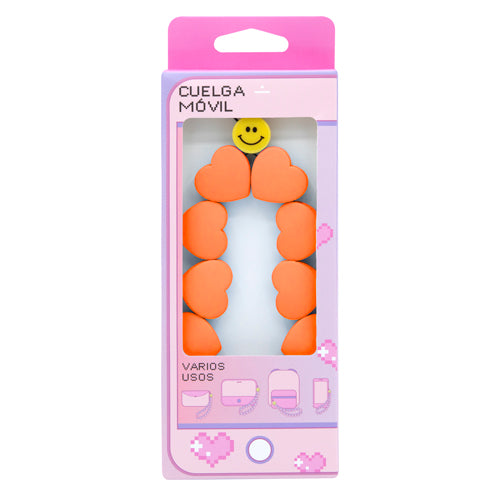 Cuelga Móvil Corazones Naranja