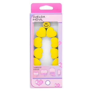 Cuelga Móvil Corazones Amarillo