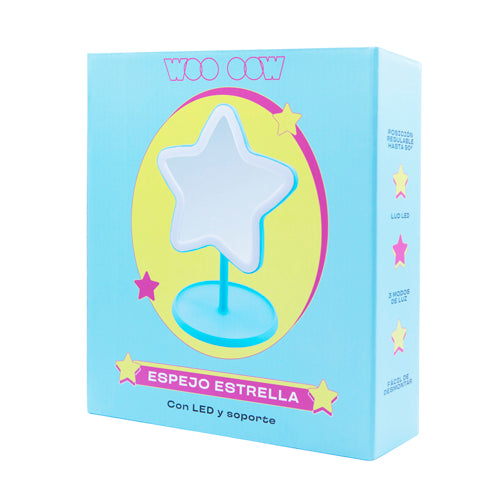 Espejo Estrella con Led y Soporte