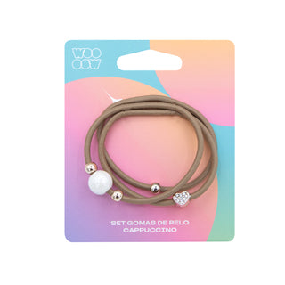 Set Gomas de Pelo Cappuccino