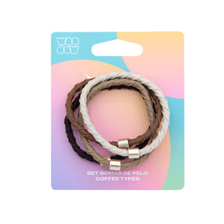 Set Gomas de Pelo Coffee Types