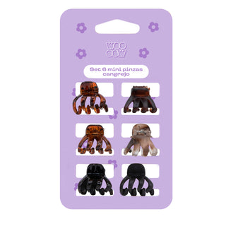 Set 6 Mini Pinzas Cangrejo