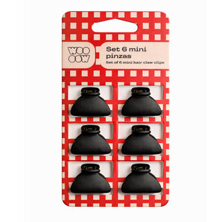 Set 6 Mini Pinzas de Pelo Negras