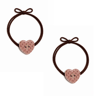Set 2 Gomas de Pelo Charm Corazón