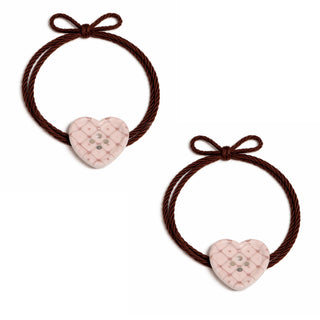 Set 2 Gomas de Pelo Charm Corazón