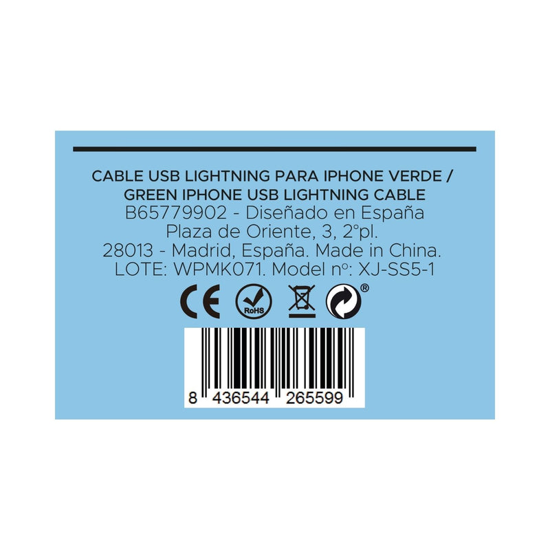 Cable USB con conector Lightning Iphone