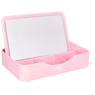 ESPEJO RECTANGULAR CON LUZ LED Y BASE ORGANIZADORA