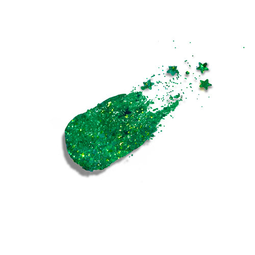Party Lab Glitter Green Stars Purpurina en Crema Para Cara y Cuerpo