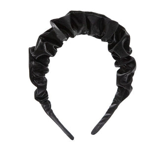 Oh My Hair Diadema Fruncida Cuero Negro Brillante