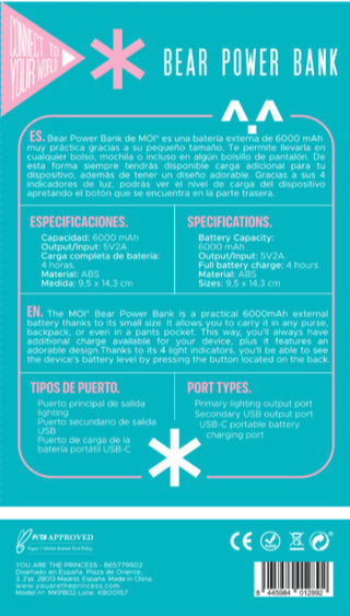 Bear Power Bank Batería Portátil Oso