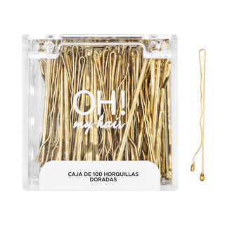 Oh My Hair Caja de 100 Horquillas Doradas