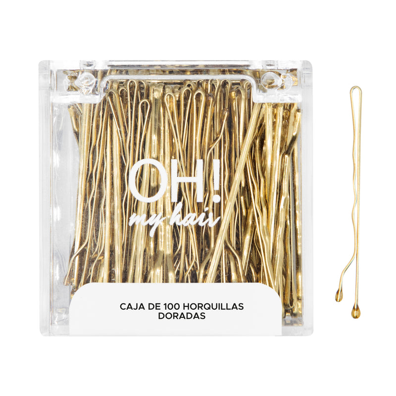 Oh My Hair Caja de 100 Horquillas Doradas