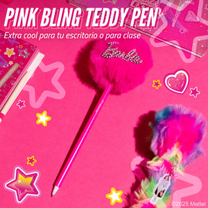 Barbie / Princess Pink Bling Teddy Pen Bolígrafo