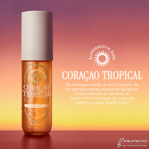 Body Mist Perfumado Caramel Coração Tropical