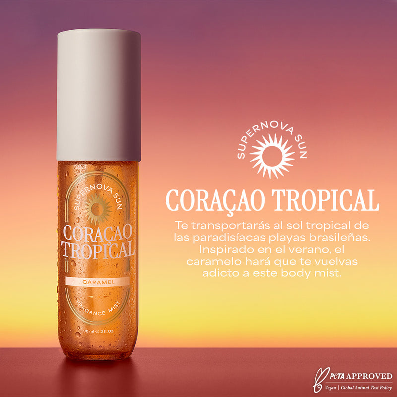 Body Mist Perfumado Caramel Coração Tropical