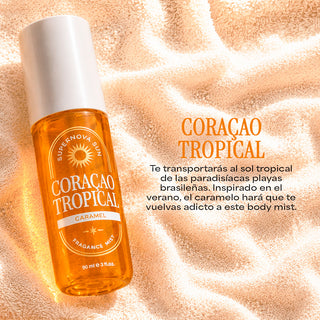 Body Mist Perfumado Coração Tropical Caramel