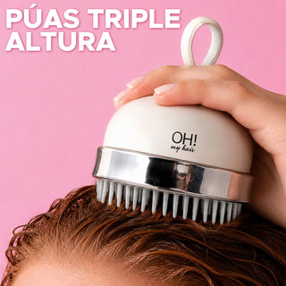 Oh My Hair Cepillo Masajeador Scalp Emulsionador 2 en 1