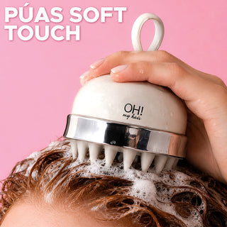 Oh My Hair Cepillo Masajeador Scalp Emulsionador 2 en 1