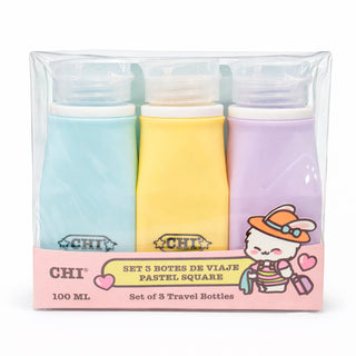 Set 3 Botes de Viaje Pastel Square 100ML