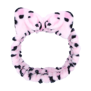 Turbante Baño Lazo Leopardo Rosa