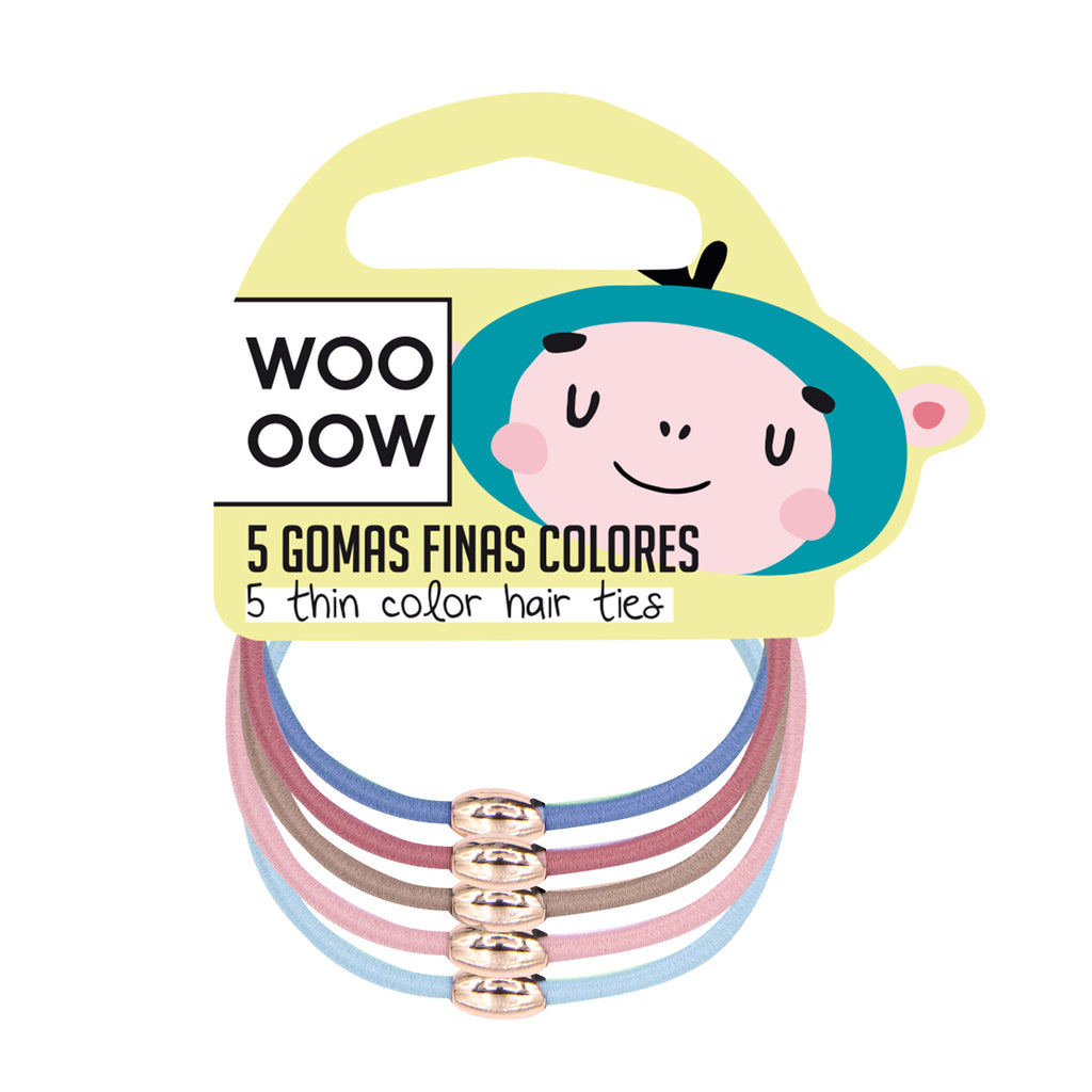 WOO OOW Set de 5 Gomas Finas Colores