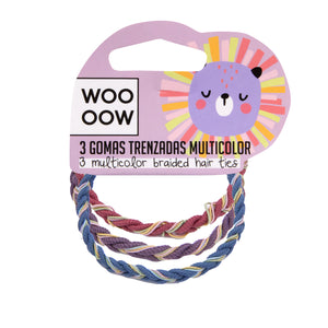 Set de 3 Gomas Trenzadas Multicolor