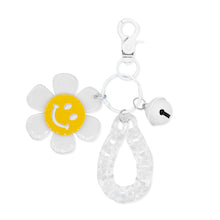 Llavero Flor Smiley y Cascabel