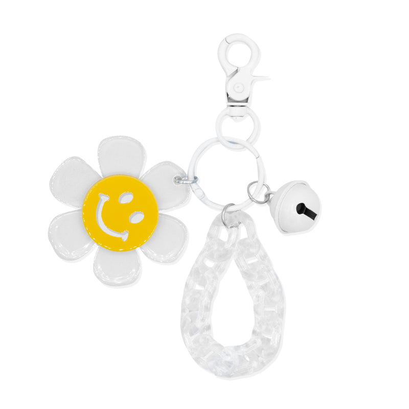WOO OOW Llavero Flor Smiley y Cascabel