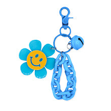 Llavero Flor Smiley y Cascabel