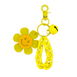 WOO OOW Llavero Flor Smiley y Cascabel